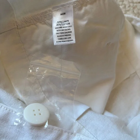 Rubbish White Low Rise Shorts Coastal Linen Blend - Picture 11 of 11